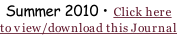 Summer 2010 • Click here to view/download this Journal
